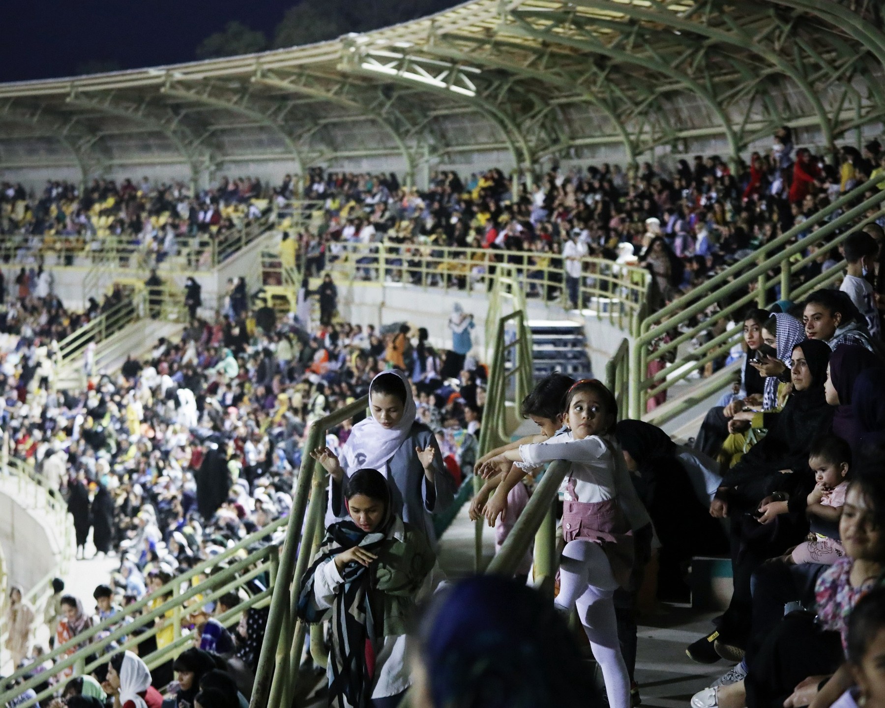 A large crowd of supporters attending a Bam Khatoon celebration in Bam