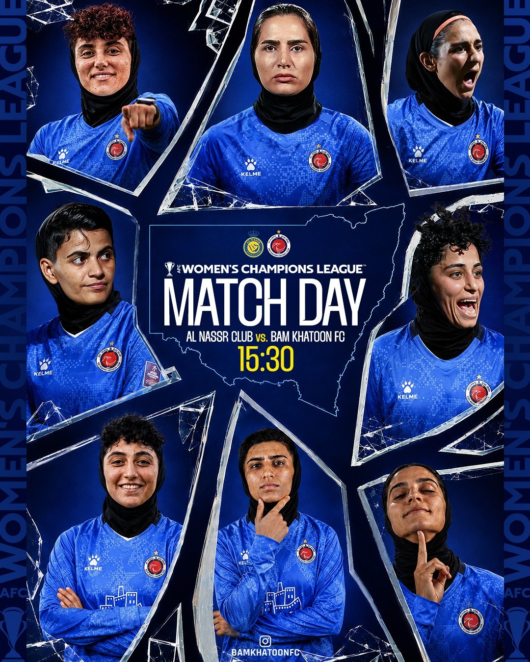 Al Nassr Club vs Bam Khatoon FC Matchday Poster — AFC Women's Champions League