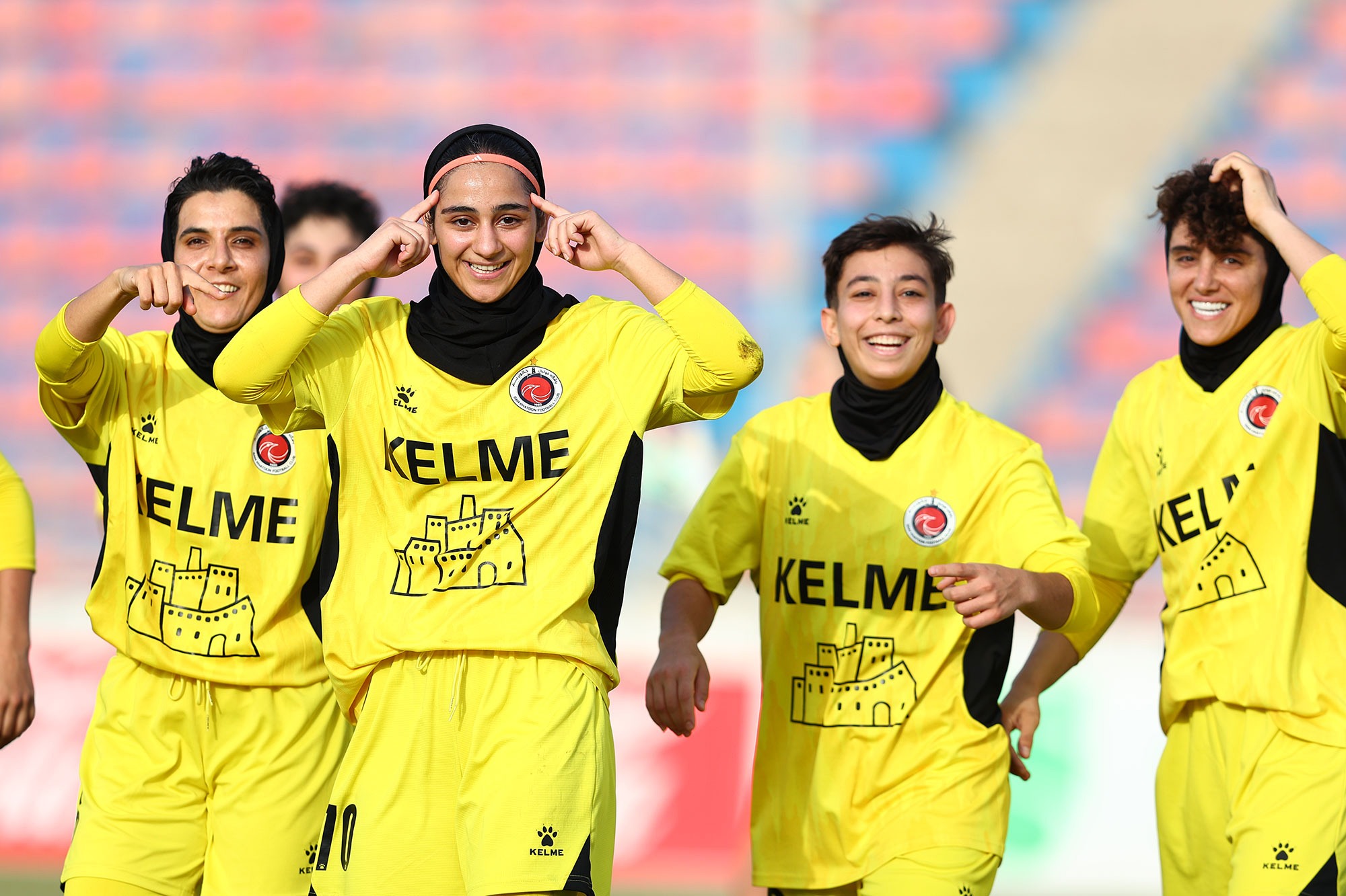 Bam Khatoon players celebrate qualification to the Group Stage