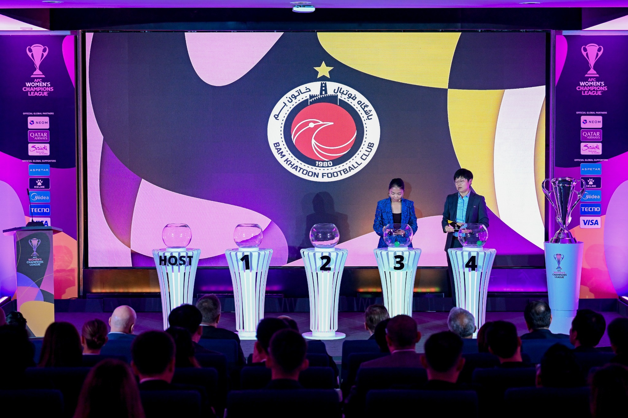 Bam Khatoon FC displayed during the AFC Women’s Champions League 2026/27 Group Stage Draw